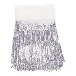 BENECREAT 10Yard/9.14m PVC Sewing Fringe Trim, Silver Sequins Lace Tassel Fringe Trim for DIY Craft Clothing Garment Curtain Accessories