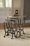 Hillsdale Nesting Tables Monaco Metal, Marble with Matte Espresso