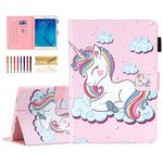 Dteck Universal Case for 9.5-10.5 Inch Tablet - Slim Stand Flip Universal Tablet Case Protective Cover for for Samsung/Asus/Lenovo/Acer/Huawei/iPad 9.4" 9.6" 9.7" 10.1" 10.2" Tablet (Smile Unicorn)
