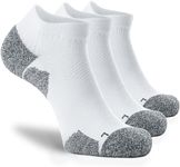 CWVLC Unisex Cushioned Compression Athletic Ankle Socks Multipack, 3-pairs White, L (10.5-13 W US/ 9-11.5 M US)