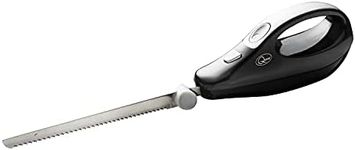 QUEST 36059 Electric Serrated Carving Knife/Cuts Meat, Bread, Vegetables, Fruits & More/Stainless Steel Material / 120W / Black Colour