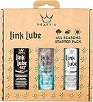 Peaty's LinkLube All-Season Bike Chain Lubricant Starter Pack, 60ml Wet Lube, 60ml Dry Lube & 60ml Mixed Weather Lube, Gift Pack