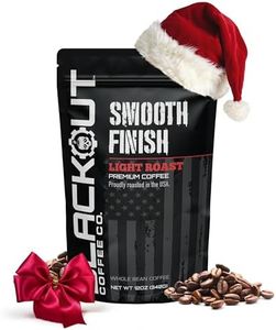 Blackout Coffee, Smooth Finish, Ground or Whole Bean, 100% Light Roast Arabica Beans, Small Batch Fresh Roasted in the USA – 12 oz Bag (Whole Bean)