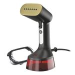 Hamilton Beach Professional Garment Steamer, Steam Iron for Clothes, 1740W Fast Heat Up, Turbo Steam Mode, Detachable Fabric Brush, Large 300ml Water Tank, Ergonomic Handle, Travel Iron, 2m Cord, Red