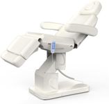 Electric Spa Medical Treatment Exam Chair, 4 Motor Aluminum Hydraulic System for Facial, Eyelash, Tattoo, Podiatry Treatment Beauty Massage, Hand Remote Controlled Adjustable Chair/Bed - White