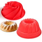 Silicone Baking Molds, Gzingen 2 Pack Silicone Cake Pen Mold, Fluted Round Cake Pan, Silicone Cake Bread Pie Molds Baking Trays for Cake Bread (2 Shape)