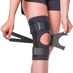 BraceAbility J Patella Knee Brace - Lateral Patellar Stabilizer with Medial and J-LAT Support Straps for Dislocation, Subluxation, Left or Right Kneecap Tracking (Large)