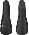 Flexzion Ukulele Case Bag - Ukulele 23 Inch Concert Backpack Soft Case - Waterproof Uke Gig Bag with Carrying Handle, Pocket & Adjustable Shoulder Strap, Black