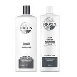 Nioxin DUO System 2 Cleanser Shampoo 1000ml & System 2 Scalp Therapy Revitalizing Conditioner 1000ml