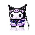 Viwind Cute Case Cover Compatible with AirPods 2&1 with Carabiner Keychain,Soft Silicone Kawaii Anime Protective Skin Case for Airpods 1st/2nd,Shockproof & Support Wireless Charging-Purple