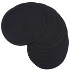 SHACOS Black Round Placemats Set of 12 Heavy Cotton Polyester Woven Braided Place Mats Washable Heat Resistant Non Slip Table Mats