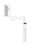 Sleek Socket - Original & Patented Ultra-Thin Outlet Concealer w/ 6 Outlet Surge Protector, Cord Concealer Kit, 6-Foot Cord, Max. Protection: 40,000 Amps, 1080 Joules (for Home Office & Home Theater)
