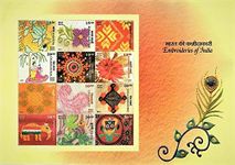 Aranyak Hobby India 2019 Embroideries of India Big Size Beautiful Miniature Stamp Sheet Under Philately Collection