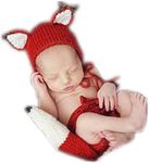 Newborn Infant Baby Girls Photography Props Handmade Knit Fox Hat Pants Outfits Set