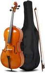 Ktaxon Full-Size Cello, Beginner Cello 4/4, Acoustic Cello Kit with Portable Bag, Bow, Bridge, Rosin, Adults & Kids String Musical Instruments(Nature)