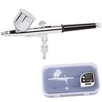 Airbrush, Professional Dual Action Airbrush Gun 130 with 0.3mm Nozzles and Needles for Cake Decorating, Painting, Tattoo, Models Art & Craft Projects