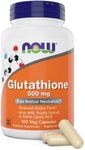 NOW Glutathione 500 mg, 100 Vegan Capsules - Reduced Form GSH Supplement - Enhanced with Milk Thistle Extract and Alpha Lipoic Acid