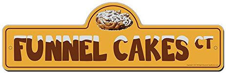 Funnel Cakes Street Sign | Indoor/Outdoor | Funny Home Decor for Garages, Living Rooms, Bedroom, Offices | SignMission Personalized Gift