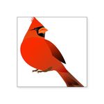 CafePress Red Cardinal Sticker Square Bumper Sticker, 3"x3" (Small) or 5"x5" (Large)