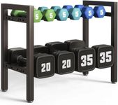 TYB 2-Tier Weight Storage Rack, Heavy-Duty Metal Dumbbell Stand, 120 LBS Capacity per Shelf, 31.5x31.5x9.8 Inches, Home Gym Equipment Organizer (2-Tier Rack Mini Dumbbell Rack)