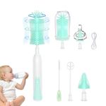 Multi-purpose Electric Bottle Brush, Baby Bottle Brush with 3 Silicone Heads, USB Rechargeable Electric Cleaning Brush Set, Baby Bottle Cleaner for 2-Speed Rotation, Bottle Brushes Waterproof IPX7