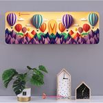 DARSHANAM WORLD 3D Printed Beautiful Ac Cover// Folding Designer Air Conditioning Dust Cover For Indoor & All Type AC Split Covers For Bedrooms & Hall (Beautiful Rainbow Balloon 1.5 Ton), Polyester