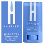 HAPPIER Matte Sunstick SPF 50+ PA+++ with New Gen UV Filters, Lightweight, Quick Absorbing, Non-Greasy, Fast Absorbing, Cooling Sunscreen Stick | Non-Sticky With Dewy Finish & Water Resistant Sunscreen Broad Spectrum PA+++ | Sunscreen For Men & Women | Sunscreen Stick for All Skin Types - 20gm