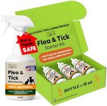 Nature’s Dome Flea & Tick Starter Kit – Makes 3 Bottles (16 oz Each) – Plant-Based, Eco-Friendly Formula – Kills & Repels Fleas, Ticks, Larvae & Eggs – Safe for Pets, Kids & Plants
