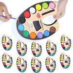 Party Propz Painting Kit For Kids Return Gift - Set Of 10 Pcs Watercolor Palette, Paint Tray For Painting | Birthday Return Gifts For Kids | Multicolor Water Colour With Paint Brush |