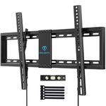 PERLESMITH Tilting TV Wall Mount for 37-82 Inch Flat Curved TVs, Low Profile Tilt TV Mount up to 132 lbs, Wall Mount Bracket Fits 16”/18”/24” Wood Studs, Max VESA 600x400mm, PSLTK1