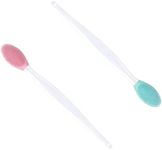 Lmyzcbzl Silicone Exfoliating Lip Brush, 2 Pcs Double-sided Soft Lip Brush, Lip Brush Tool, Nose Blackhead Clean Lip Scrubber Tool, Double-Sided Lip Scrub Brushes