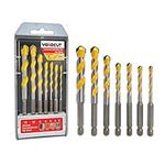 YOKOCUT 7Pcs Tungsten Carbide Masonry Drill Bit Set for Metal Steel Porcelain Ceramic Tile Concrete Brick Plastic Wood, Multi-Material Drill Bits Set, with Durable Storage (4-5-6-6-8-10-12mm)