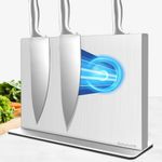 Rekehome Magnetic Knife Block without Knives, 30 cm Silver Knife Holder Magnetic Made of 304 Stainless Steel, Strong Magnetic Knife Holder on Both Sides for a Tidy Kitchen