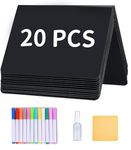 20PCS Food Labels for Party Buffet Display Signs Mini Chalkboard Signs for Food, Small Price Display Signs, Food Tags Line Labels, Reusable Catering Food Reserved Table Signs