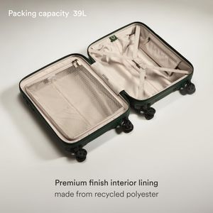 Antler Hard Shell Cabin Suitcase 55x40x20cm – Green, 4 Spinner Wheels, TSA Lock