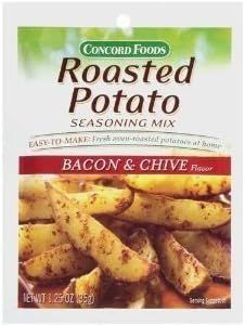 Concord Foods Bacon and Chive Roasted Potato Seasoning Mix, Elevate Your Potatoes with Savory & Fresh Flavor, 1.25 oz, 6-Pack