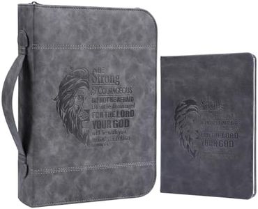 Faithful Hers Bible Covers for Women Mens Bible Case Set with Notebook Church Bag Bible Study Book Case with Handle Lightweight Zipper Tote Bible Carrying Bags Christmas Gift