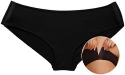 Slick Chicks Women’s Signature Hipster Panty - Post Surgery Underwear (M,Black)