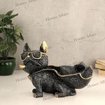 Homey Affairs Bulldog Storage Butler Sculpture - Resin Key Holder Bowl | Decorative Statue for Home Decor | Unique Storage Organizer & Table Decor (8X5X10) Inches