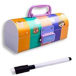 VISIONARY Plastic Kids Pen & Pencil Box,Suitcase Style Password Lock Pencil Case,Multi-Layer Pencil Box For Kids,Boys,Girls,Stationary Organizer Case For Kids,Return Gift For Kids (Cute Multicolor)