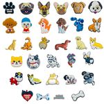 32PCS Dog Shoe-Charms for Clog-Shoe Decoration - Cute Dogs Deco for Shoe Decoration Charms