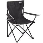 Trail Black Camping Chair Lightweight Folding Cup Holder Carry Bag 100kg Capacity