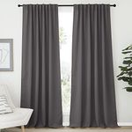 NICETOWN Blackout Curtain Panels Window Draperies - (Grey Color) 70x95 inch, 2 Pieces, Insulating Room Darkening Blackout Drapes for Bedroom