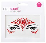 Halloween Face Gems Jewels Adhesive Glitter Jewel Tattoo Sticker Festival Gems Rave Party Body Make Up (Red)