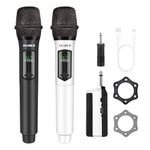 talomen Wireless Microphones, Professional Dual Karaoke Microphone for Singing, Handheld Cordless Dynamic Mic System with Rechargeable Receiver(160 Ft) for Wedding, DJ, Speech, Church, Party, K602-BW