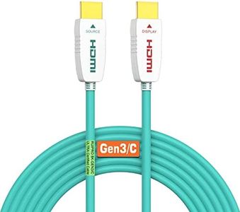 RUIPRO 8K HDMI Cable de fibra óptica ultra certificado 15 metros HDMI 2.1 48Gbps 8K @ 60Hz 4K @ 120Hz Dynamic HDR, eARC, HDCP 2.2 Slim Flexible para LG Samsung TCL Sony RTX 3080 3090 Xbox PS5 / 4 Roku
