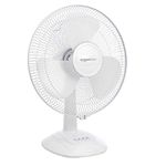 AmazonBasics High Speed Table Fan for Cooling with Automatic Oscillation (400 mm, 55W, White)