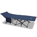 ALPHA CAMP Camp Beds for Adults Oversized Camping Folding Cot Camping Bed Supports 600 lbs Portable Camp Bed Heavy Duty Camp Cot with Carry Bag,Blue