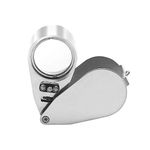 Number-One Jewelry Magnifier, 40X 25mm LED Folding Pocket Magnifier UV Lens Jewelers Loupe Magnifier Portable Magnifying Glass for Currency Detecting, Jewelry Identifying, Inspection, Crafts