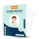 Solitude Acne Clearing Pimple Patches For Face With Salicylic Acid | 100% Hydrocolloid Invisible Waterproof Patch for Absorbs Face Pimples Overnight and Reduces Excess Oil Patches (72 dots)